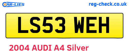 LS53WEH are the vehicle registration plates.