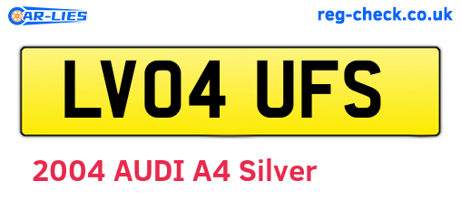 LV04UFS are the vehicle registration plates.