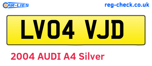LV04VJD are the vehicle registration plates.