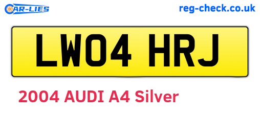 LW04HRJ are the vehicle registration plates.