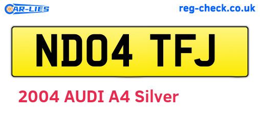 ND04TFJ are the vehicle registration plates.
