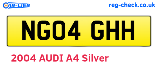 NG04GHH are the vehicle registration plates.