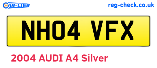 NH04VFX are the vehicle registration plates.