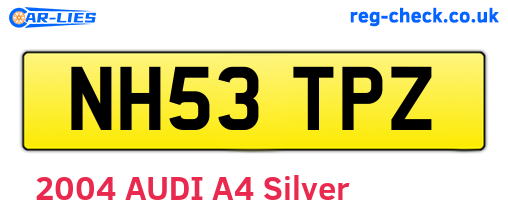 NH53TPZ are the vehicle registration plates.