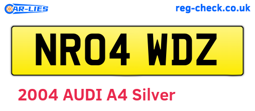 NR04WDZ are the vehicle registration plates.