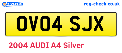 OV04SJX are the vehicle registration plates.