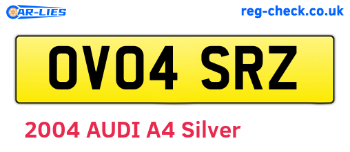 OV04SRZ are the vehicle registration plates.