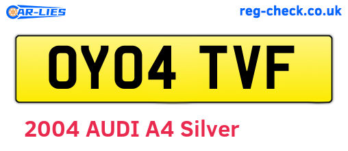 OY04TVF are the vehicle registration plates.