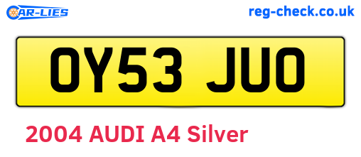 OY53JUO are the vehicle registration plates.