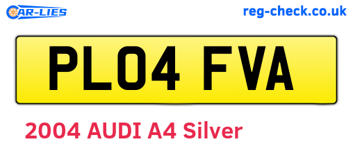 PL04FVA are the vehicle registration plates.