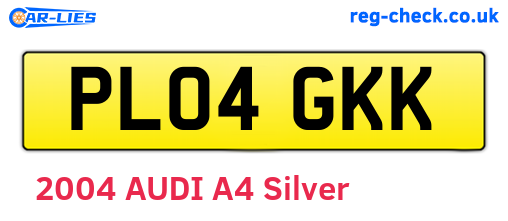 PL04GKK are the vehicle registration plates.
