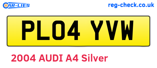 PL04YVW are the vehicle registration plates.