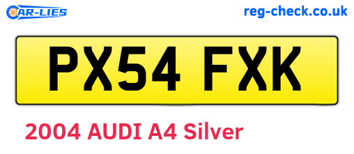 PX54FXK are the vehicle registration plates.