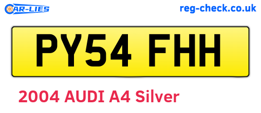 PY54FHH are the vehicle registration plates.