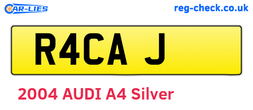 R4CAJ are the vehicle registration plates.