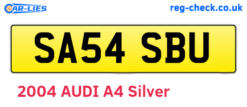 SA54SBU are the vehicle registration plates.