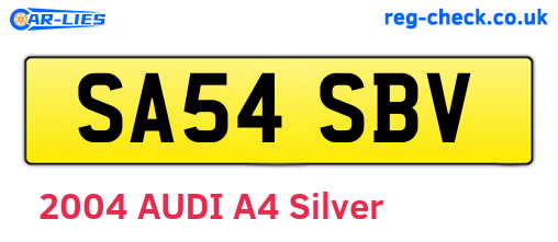 SA54SBV are the vehicle registration plates.