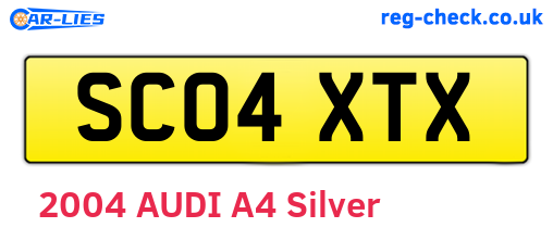 SC04XTX are the vehicle registration plates.