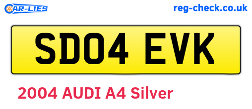 SD04EVK are the vehicle registration plates.