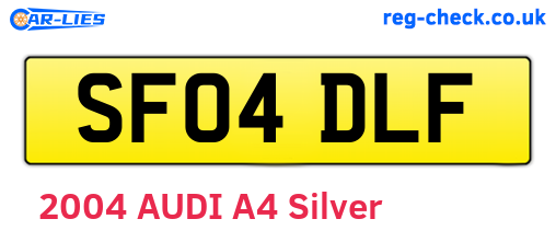 SF04DLF are the vehicle registration plates.