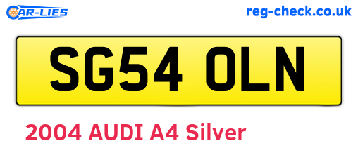 SG54OLN are the vehicle registration plates.