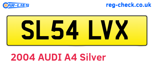 SL54LVX are the vehicle registration plates.