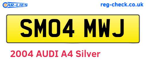 SM04MWJ are the vehicle registration plates.