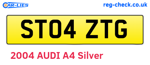 ST04ZTG are the vehicle registration plates.
