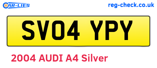 SV04YPY are the vehicle registration plates.