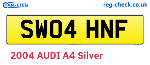 SW04HNF are the vehicle registration plates.