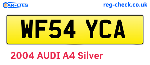 WF54YCA are the vehicle registration plates.