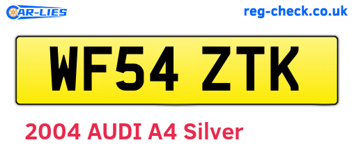 WF54ZTK are the vehicle registration plates.