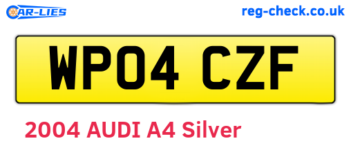 WP04CZF are the vehicle registration plates.
