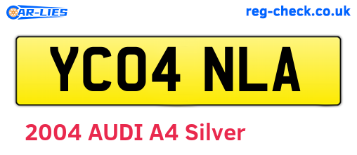 YC04NLA are the vehicle registration plates.