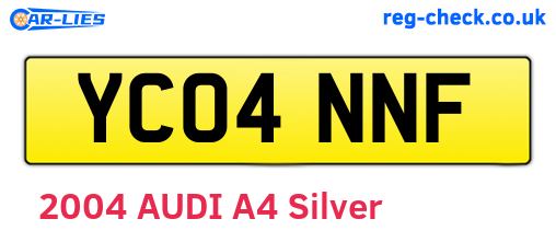 YC04NNF are the vehicle registration plates.