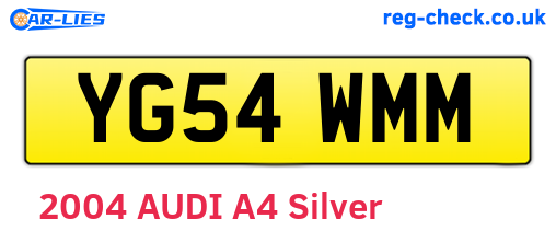 YG54WMM are the vehicle registration plates.
