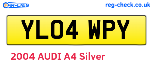 YL04WPY are the vehicle registration plates.