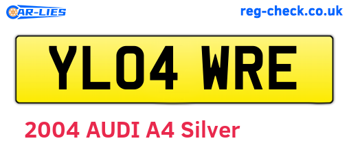 YL04WRE are the vehicle registration plates.