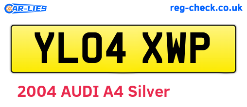YL04XWP are the vehicle registration plates.