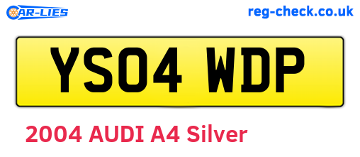 YS04WDP are the vehicle registration plates.