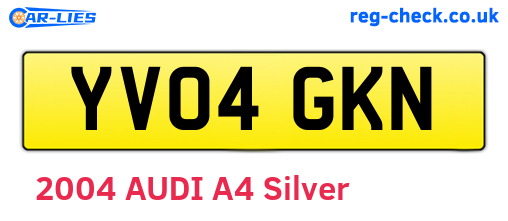 YV04GKN are the vehicle registration plates.