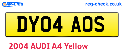 DY04AOS are the vehicle registration plates.