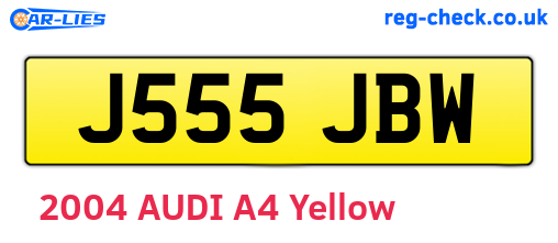 J555JBW are the vehicle registration plates.