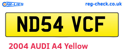 ND54VCF are the vehicle registration plates.