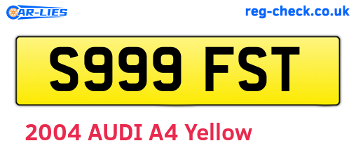 S999FST are the vehicle registration plates.