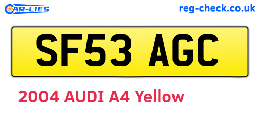 SF53AGC are the vehicle registration plates.