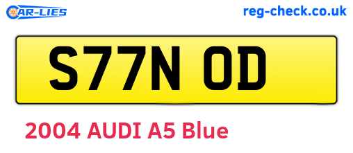 S77NOD are the vehicle registration plates.