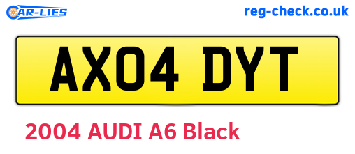 AX04DYT are the vehicle registration plates.