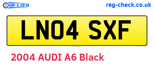 LN04SXF are the vehicle registration plates.