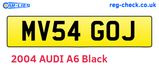 MV54GOJ are the vehicle registration plates.